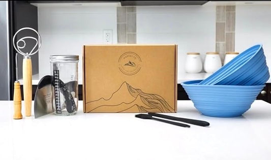 Wild Sky Co Sourdough Starter Kit For Beginners, Complete Bread Making Kit With Banneton Proofing Basket, Silicone Sourdough Baking Supplies, Beginner Sourdough Starter Kit, Sourdough Kit