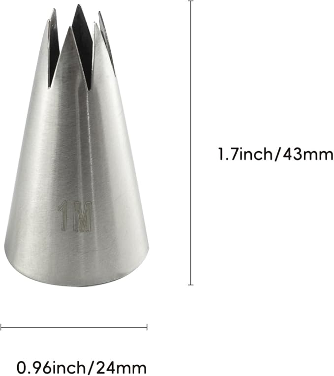 3 PCS 1M Cake Piping Tips, Cake Decorating Tips for Buttercream, Icing, DIY Cupcake Baking