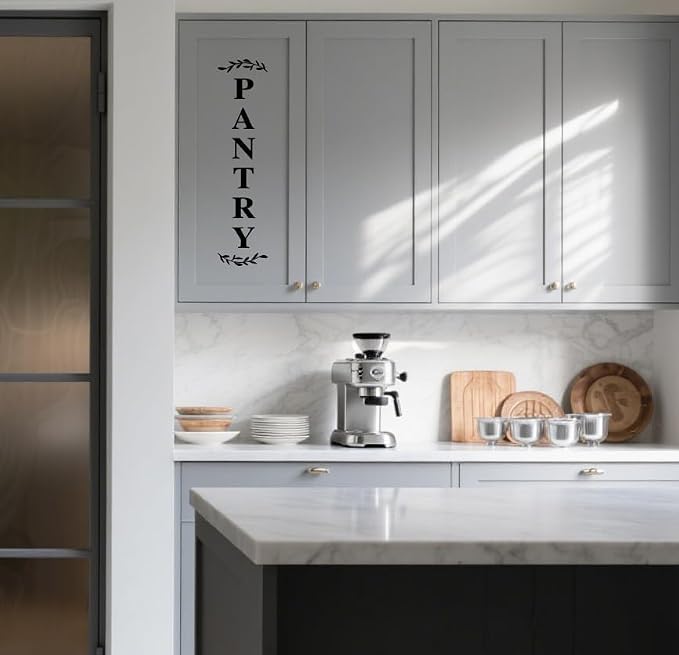 Pantry Door Decal – Black Vinyl Kitchen Sticker – Farmhouse Pantry Room Door Sign for Kitchen Wall or Glass, 17.7 x 4.3 Inch - Image 4