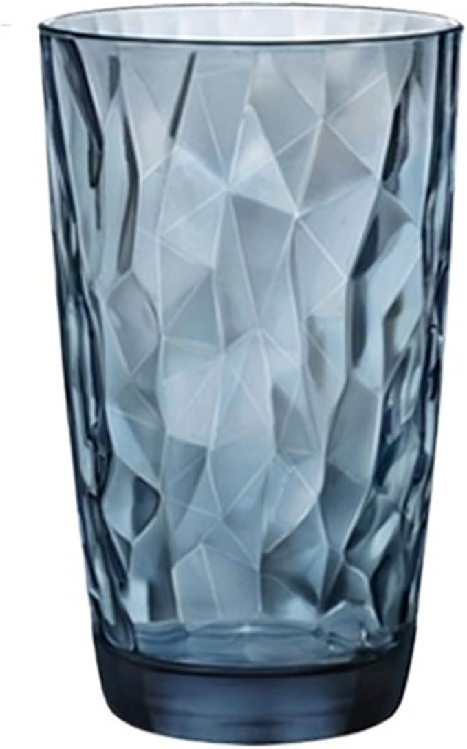 drinking glassware Colored Diamond Embossed Drinking Glasses(Blue,Large) by Unknown