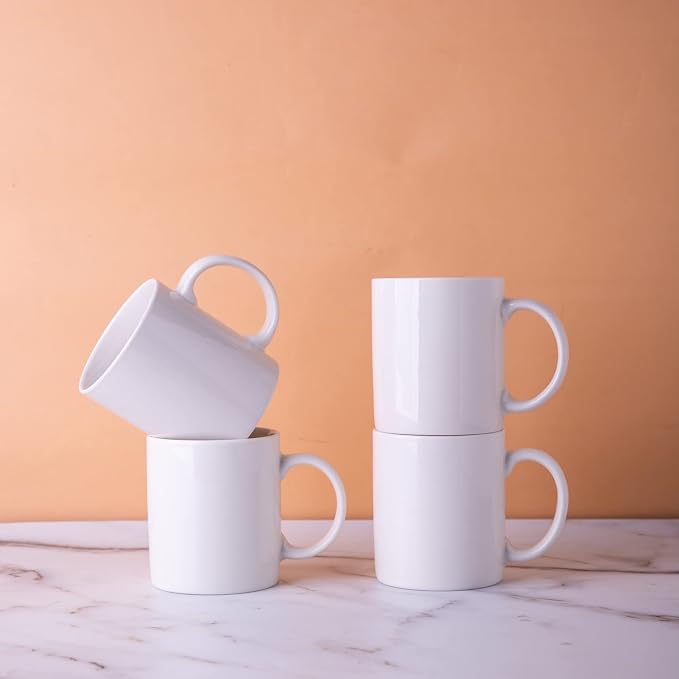 GBhome 12 OZ Off White Coffee Mugs, Ceramic Bulk Coffee Mugs with Large Handle for Man, Woman, Light Weight Coffee Mugs Set of 6 for Latte/Cappuccino/Cocoa/Milk, Dishwasher & Microwave Safe - Image 5