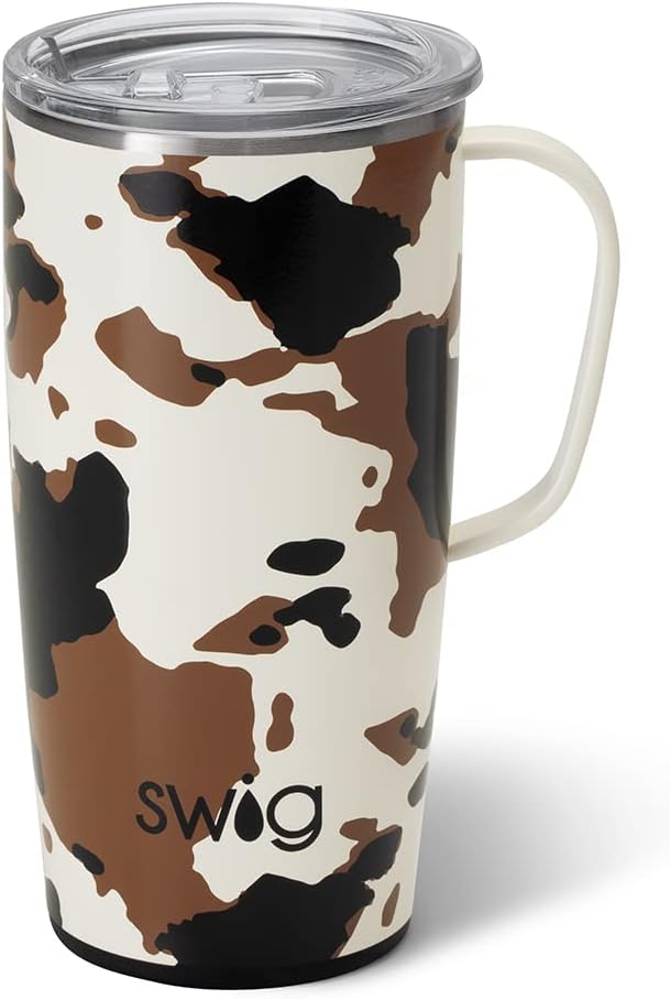 Swig Life 22oz Insulated Travel Mug with Handle & Lid, Hayride | Triple Insulated Stainless Steel - Handle & Lid Included - Keeps Coffee Hot or Cold - Cup Holder Friendly by SwigLife