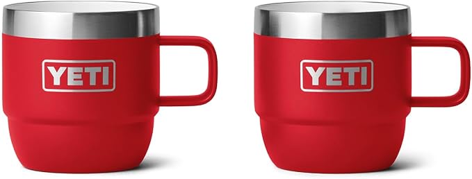 YETI Rambler 6 oz Stackable Mug, Stainless Steel, Vacuum Insulated Espresso/Coffee Mug, 2 Pack by YETI