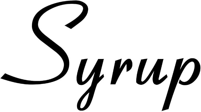 Syrup 3.5w x 2h Label | Kitchen Pantry Organization | Die Cut Vinyl Decal | Black Retro Font (Sticker Only) by MinglewoodTrading