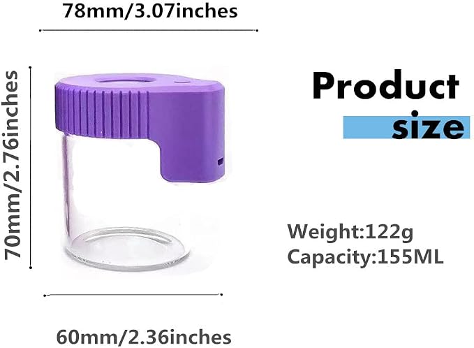 Led Transparent Glass Seal Storage Jar, Light-Up Magnifying Ornamental Glass Bottle（Purple） - Image 5