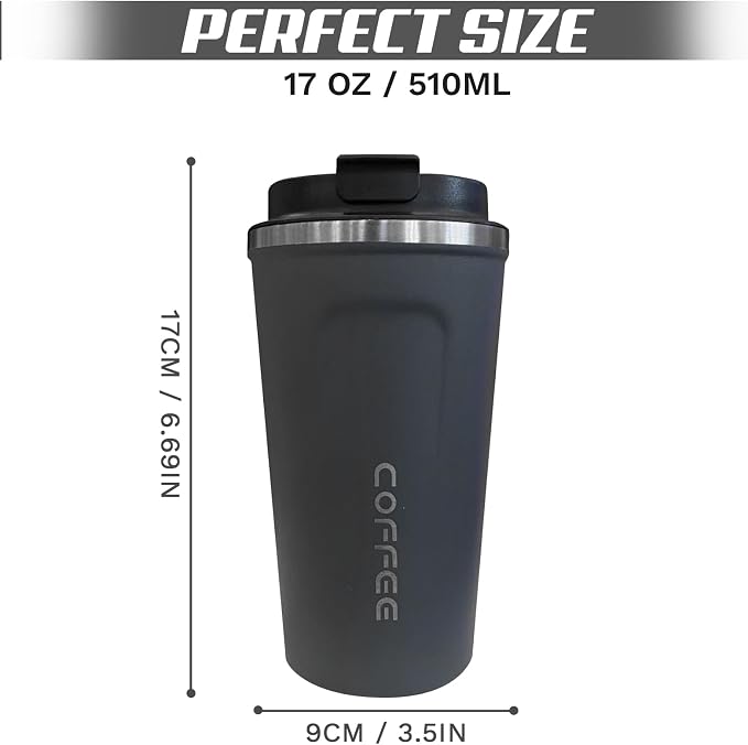 SPLMIFA Travel Coffee Mugs Leak-Proof, Reusable Coffee Cups with Lids, Stainless Steel Vacuum Insulated Coffee Tumblers, Thermal Insulation Cups for Men and Women Hot & Cold Drinks(2nd-Blue, 17OZ) - Image 4
