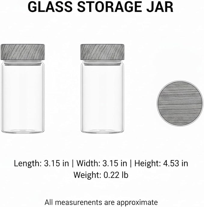 Home Organizers Glass Canister with Acacia Wood Lid, Borosilicate Jar for Coffee Tea Sugar Dry Goods Pantry Storage - Image 7