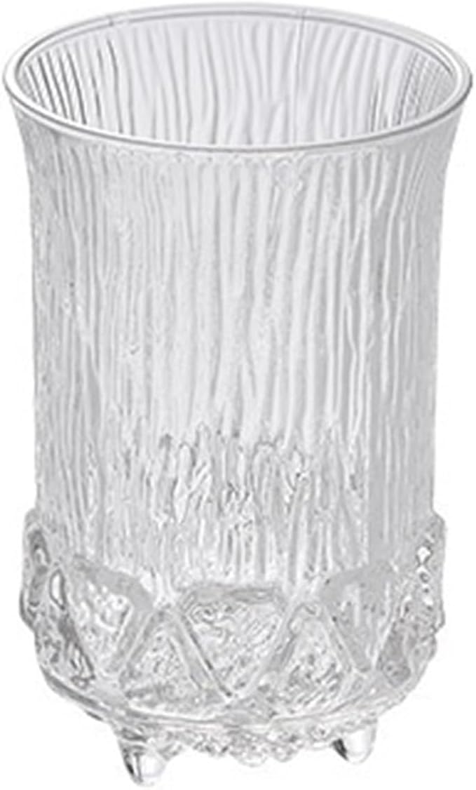 drinking glassware Bark Pattern Embossed Drinking Glasses Glass Cup(Large) by Unknown