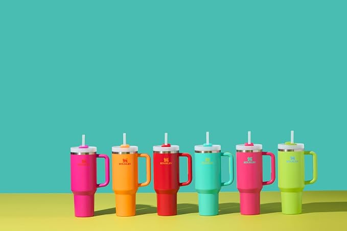 STANLEY Quencher H2.0 Flow State Tumbler, 40 oz, Bright Lime | Handle and Straw | 3-Position Lid | Cup Holder Compatible for Travel | Insulated Stainless Steel Cup | BPA-Free - Image 6