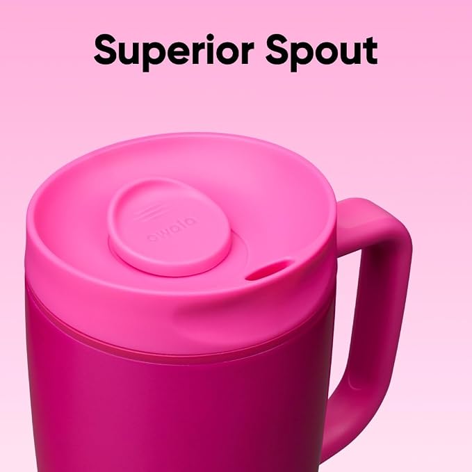 Owala SmoothSip Slider Stainless Steel Insulated Travel Mug with Handle, 100% Leak Proof, For Hot and Cold Drinks, Travel Friendly with Sliding Lock Lid, 24 oz, BPA Free, Leak Proof, Read My Lips - Image 5