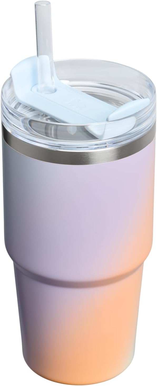 STANLEY Quencher H2.0 Flow State Tumbler, 20 oz, Sunrise Spiral | Handle and Straw | 3-Position Lid | Cup Holder Compatible for Travel | Insulated Stainless Steel Cup | BPA-Free - Image 2