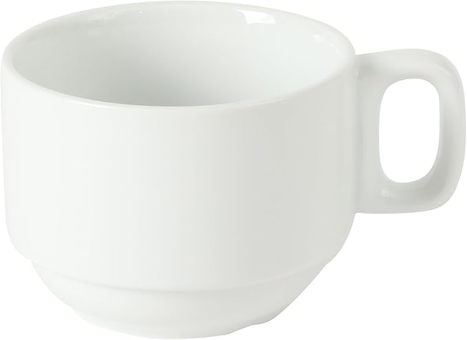 Gibson Home Gracious Dining 7-Ounce Cappuccino Cups Set of 4, Stackable Coffee Cups with 4 Saucers, Metal Stand, Coffee Mugs for Latte, Café, Mocha, Tea - Image 7