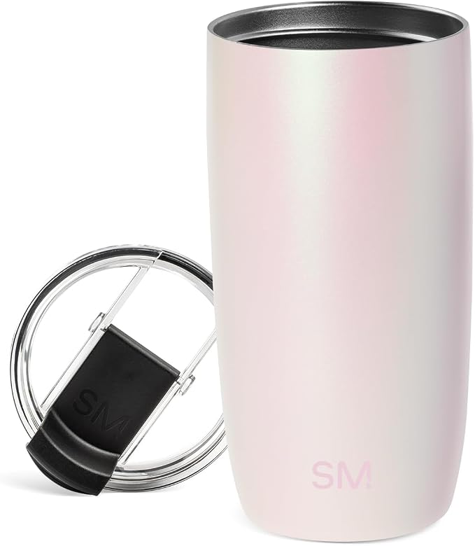 Simple Modern Travel Coffee Mug with Lid | 16oz | Pearlescent | Voyager Coffee Cup, Coffee Tumbler for Hot & Iced Drinks | Insulated Stainless Steel Travel Mug | Coconut Pearl by Unknown