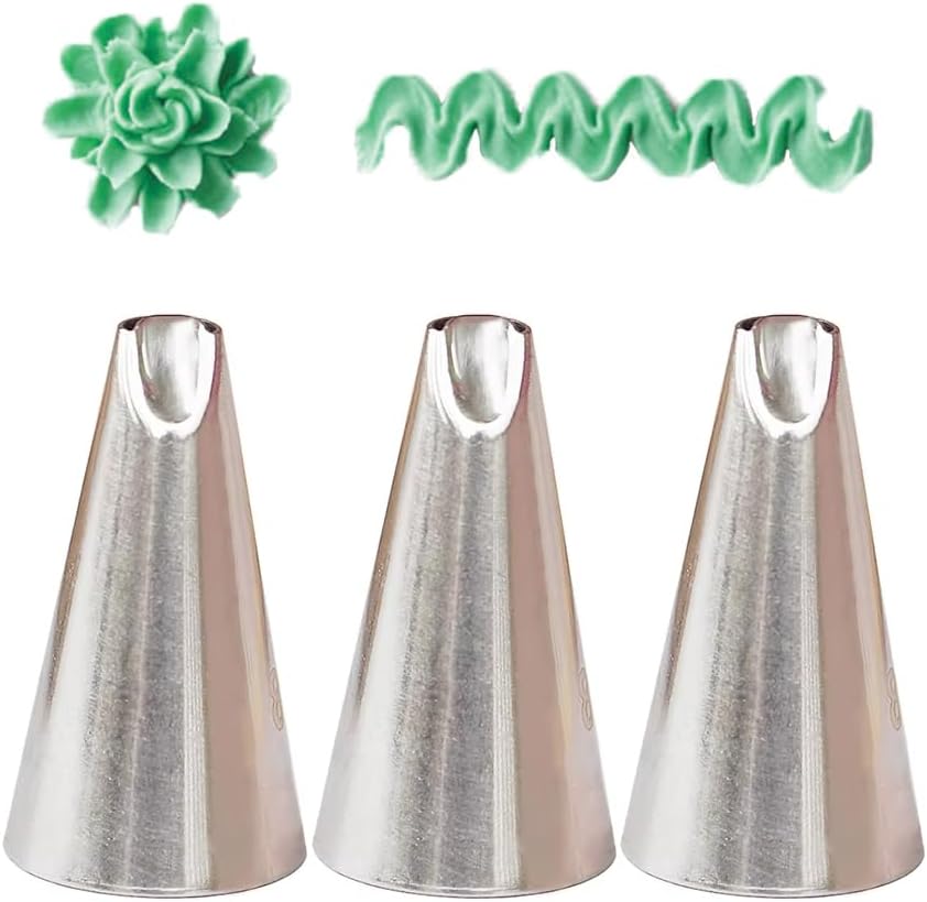Piping Tip #81 – Specialty Petal Tip for Blooming Flowers, Ribbons, and Decorative Textures, 3 Pcs