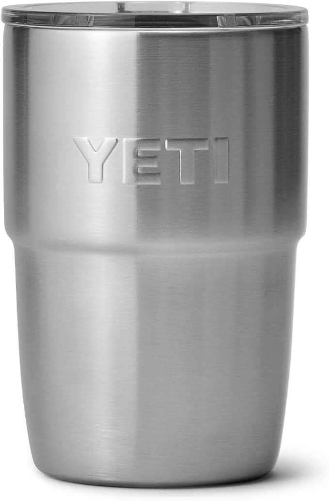 YETI Rambler 8 oz Insulated Coffee Mug with Lid - Stackable Double-Wall Vacuum Insulated Coffee Cup - DuraSip Ceramic Lining - Barista-Friendly Design - Stainless Steel - Dishwasher Safe by YETI