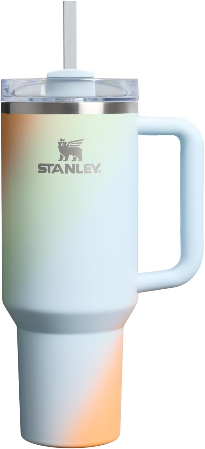 STANLEY Quencher H2.0 Flow State Tumbler, 40 oz, Sunrise Spiral | Handle and Straw | 3-Position Lid | Cup Holder Compatible for Travel | Insulated Stainless Steel Cup | BPA-Free by Unknown