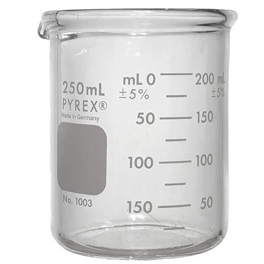 Pyrex 1003-250CN Heavy Duty Griffin 1003 250mL Beaker Double Scale Grad, Glass by Pyrex