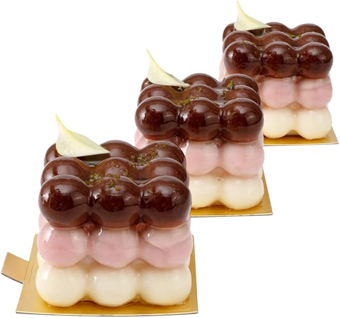 Restaurantware Pastry Tek Silicone Bubble Cube Baking Mold - 6-Compartment - 10 count box
