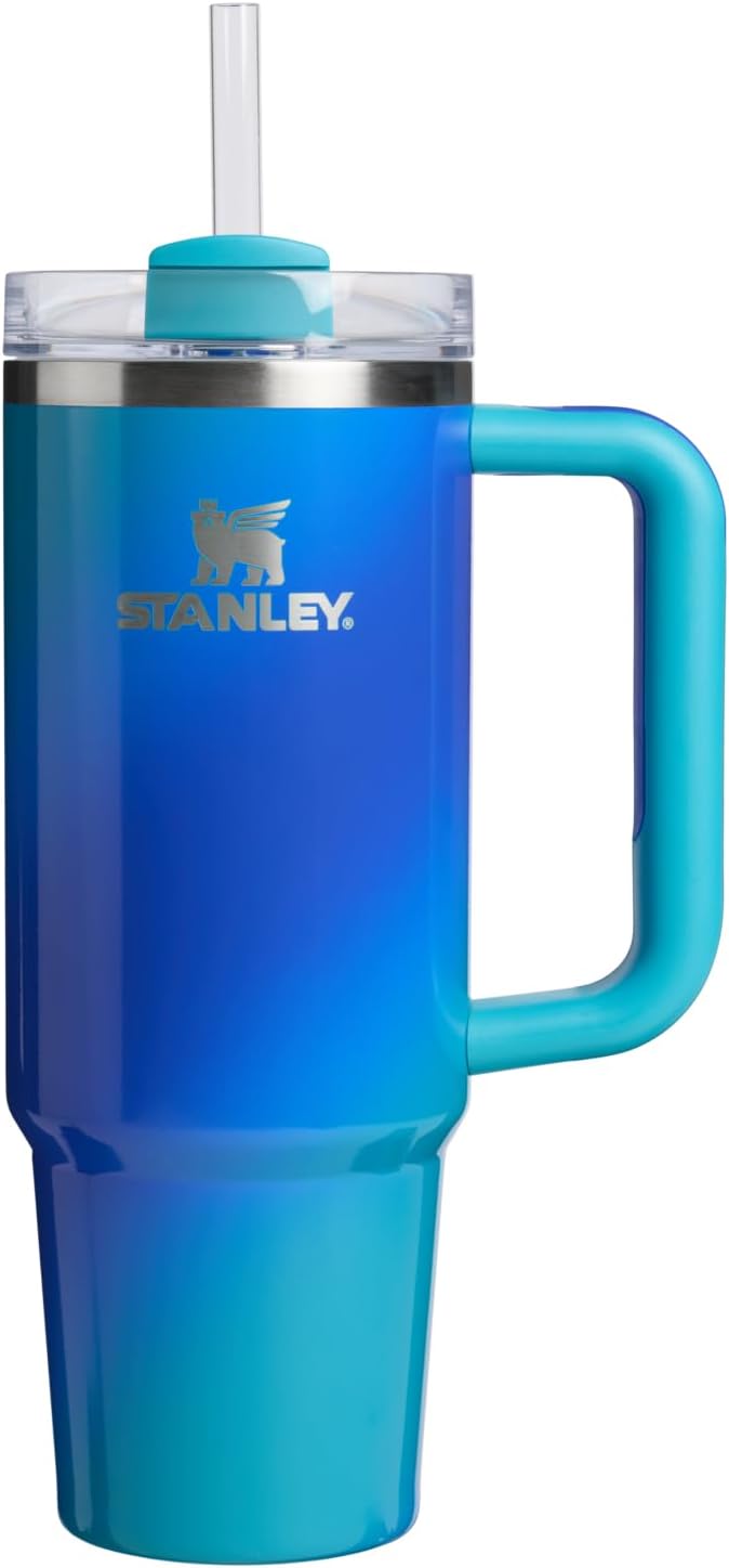 STANLEY Quencher H2.0 Flow State Tumbler, 30 oz, Sea Glass Aura | Handle and Straw | 3-Position Lid | Cup Holder Compatible for Travel | Insulated Stainless Steel Cup | BPA-Free by Unknown