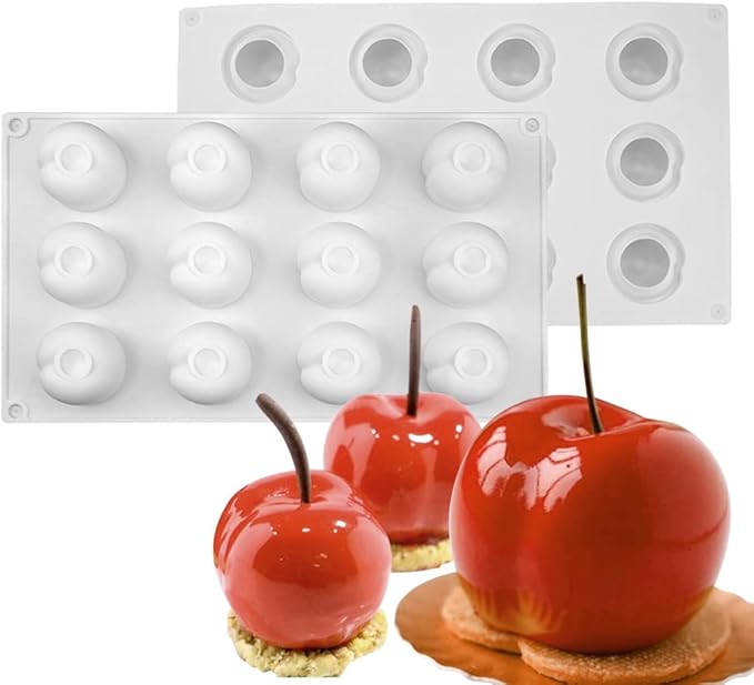 Silicone Mold Baking Pan Non-Stick Baking Pastry Chocolate Cake Dessert DIY Decoration Tools (Cherry T_11.8x6.8x0.16 inch)
