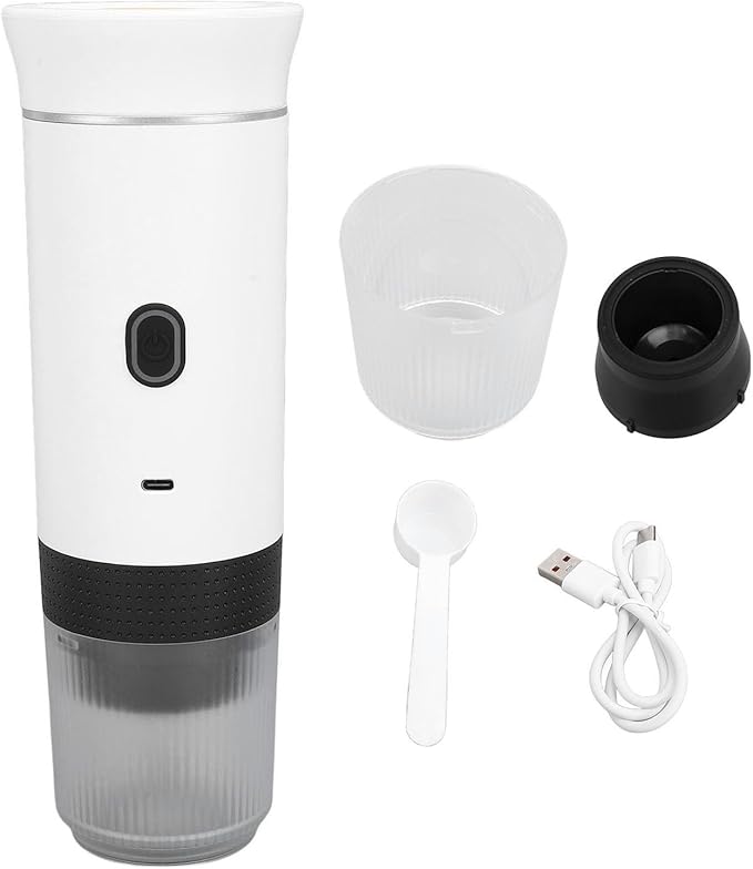 Rengue Portable Electric Coffee Maker 15 Bar Automatic Machine with 2500mAh Battery Compatible Cup Holders for Car Office Travel Camping (White) - Image 6