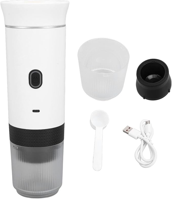 Sonew Portable Coffee Maker Rechargeable Electric Handheld Car Coffee Machine for Travel Office Household – White (White) - Image 6