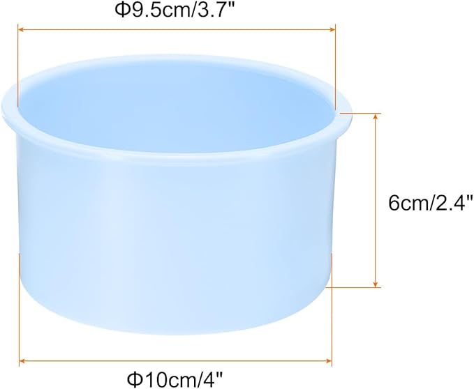 HARFINGTON 6 Pcs Round Cake Pans 4" Nonstick Quick Release Silicone Cake Mould Bakeware Tools for Baking Cupcakes Bread Pizza, Blue