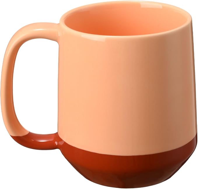 Miicol Ceramic Coffee Mug, 16 oz Large Coffee Cup, Tea Mug with Handle, Flat Bottom Mug for Men, Women, Office, Microwave and Dishwasher Safe, Multi-Color, Caramel Peach by Miicol