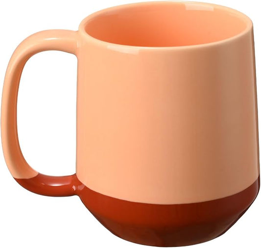 Miicol Ceramic Coffee Mug, 16 oz Large Coffee Cup, Tea Mug with Handle, Flat Bottom Mug for Men, Women, Office, Microwave and Dishwasher Safe, Multi-Color, Caramel Peach by Miicol