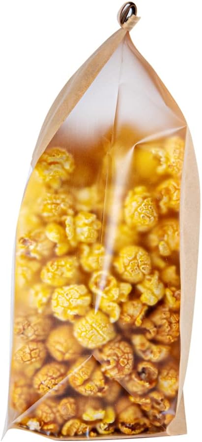 Bag Tek 5.1 x 4.1 x 11.2 Inch Tin Tie Bags With Windows, 100 Resealable Bakery Bags With Windows - Flat Bottom, For Cookies or Coffee Beans, Kraft Cotton Paper Tin Tie Bags - Restaurantware - Image 10