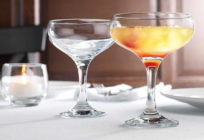 Glaver's Coupe Glasses, 9.5 oz Vintage Martini Glass Set 6 Pcs, Unique Margarita Glass, Classic Cocktail Glassware, Bar Drinking Glasses Set for Cocktail, Wine, Champagne, Espresso & Gift - Image 4