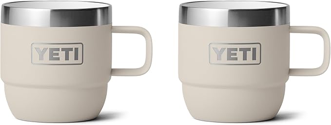 YETI Rambler 6 oz Stackable Mug, Stainless Steel, Vacuum Insulated Espresso/Coffee Mug, 2 Pack by Unknown