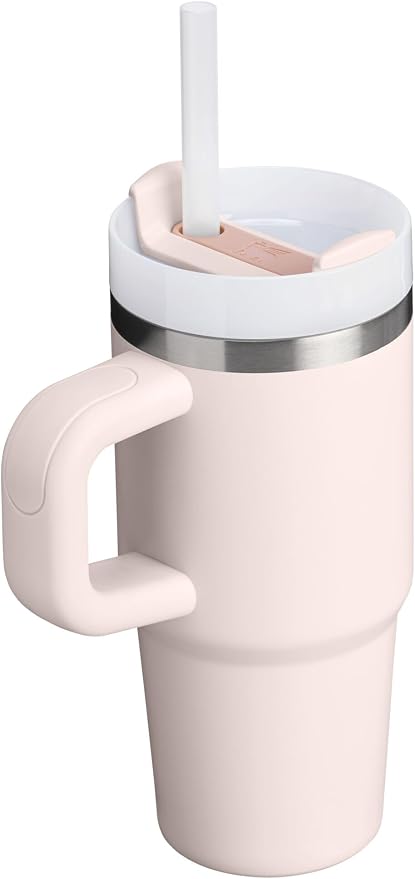 STANLEY Quencher H2.0 Flow State Tumbler, 14 oz, Rose Quartz 2.0 | Handle and Straw | 3-Position Lid | Cup Holder Compatible for Travel | Insulated Stainless Steel Cup | BPA-Free - Image 3