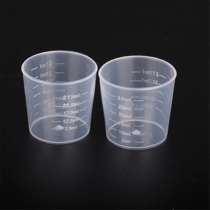 10pcs 30ml Plastic Liquid Measuring Cups Transparent Clear Plastic Graduated Kitchen Cooking Medicine Measure Tool