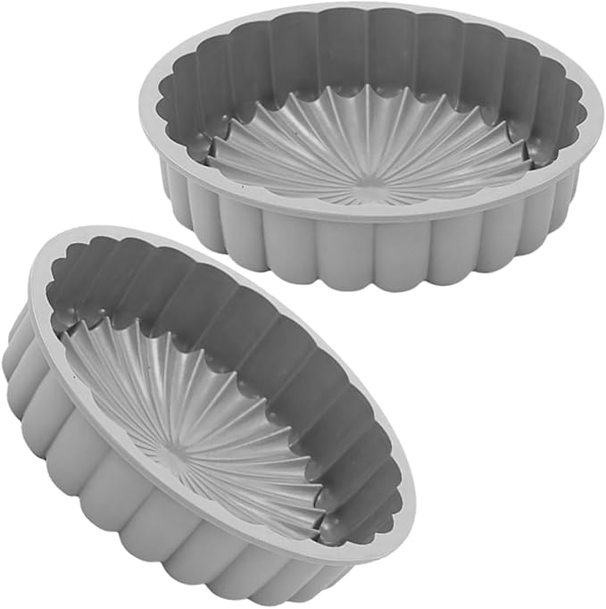 SECFOU 2pcs Food-grade Silicone Round Cake High Temperature Baking Tray for Cheesecakes Tarts and Pies Versatile Nonstick Modern Design by SECFOU