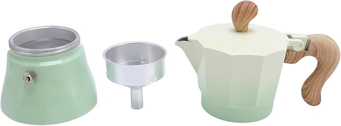 Kavolet Stovetop Coffee Maker Pot Maker 150ml Aluminum Single Valve Coffee Machine placeholder with Rapid Even Heating for Lovers Beginners (Gradient Green) - Image 7