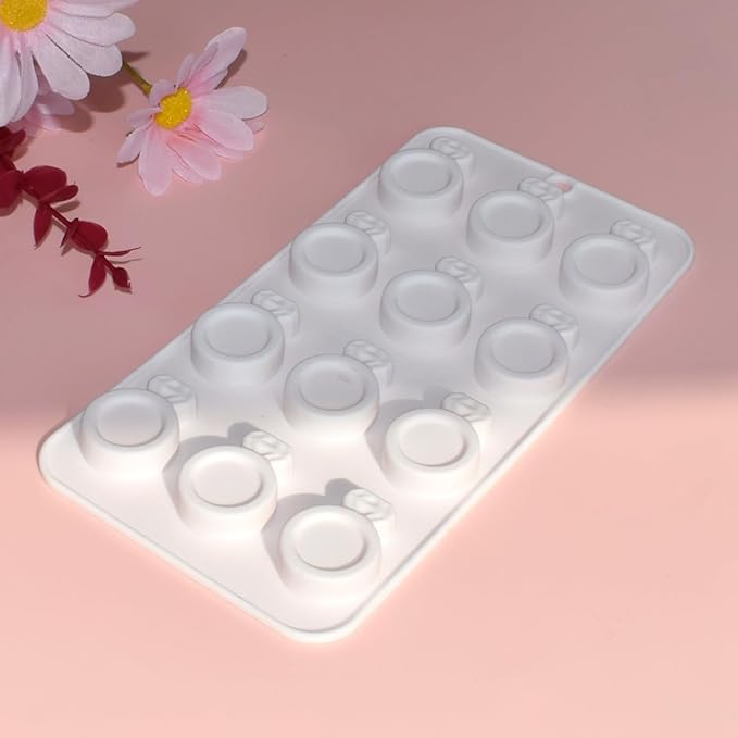 mostsom 3D Ring Shape Silicone Dessert Molds, Cake Molds for Baking, Mini Granola Bar, Chocolate Truffles, Whiskey Ice Cube Tray, Fondant Mould, Candy & Gummy Jelly Mold (C_ Ring)