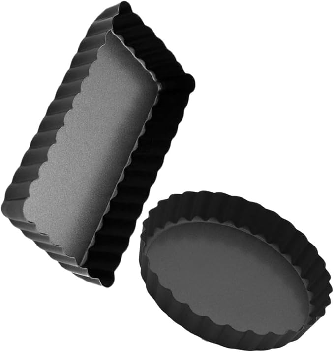 2pcs Non-stick Tart Pan Pizza Baking Dish Cake Molds for Baking Tart for Home Professional Use by HOLIDYOYO