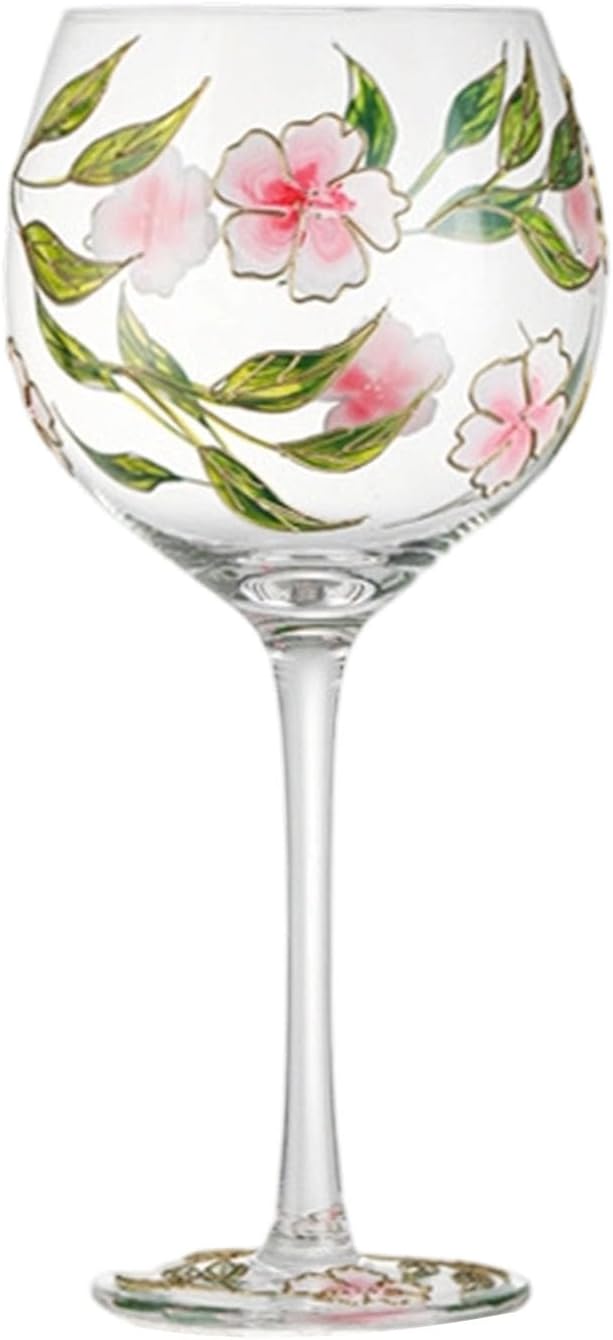 Unique Glass Goblet with Intricate Hand Painting Wine Glass Transparency High-Arched Cup Glassware for Gifting Drinkware Wine by hejhncii