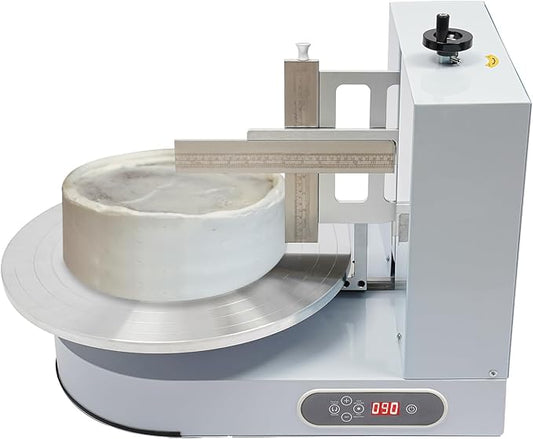 Cake Icing Machine 200W Auto Cream Spreading Machine w/Graduated Scraper & LCD, 0-320 RPM, 7.87"H Spatula Adjustable, White Professional Cake Decorating Tool Frosting Turntable for 4-16 Inch Cakes