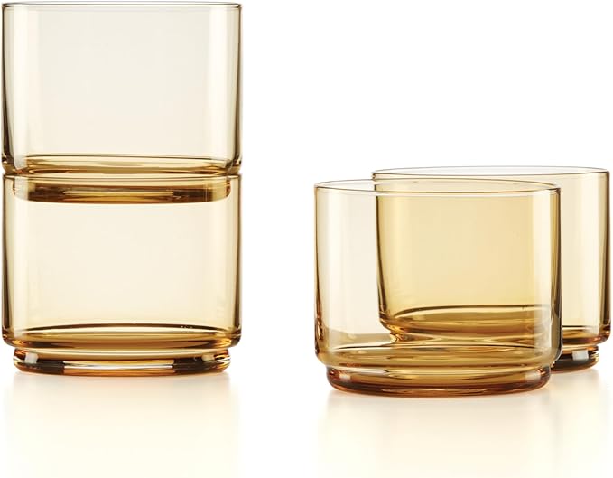 Lenox Tuscany Classics 4Pc Short Glasses, 1.10, Orange by Lenox