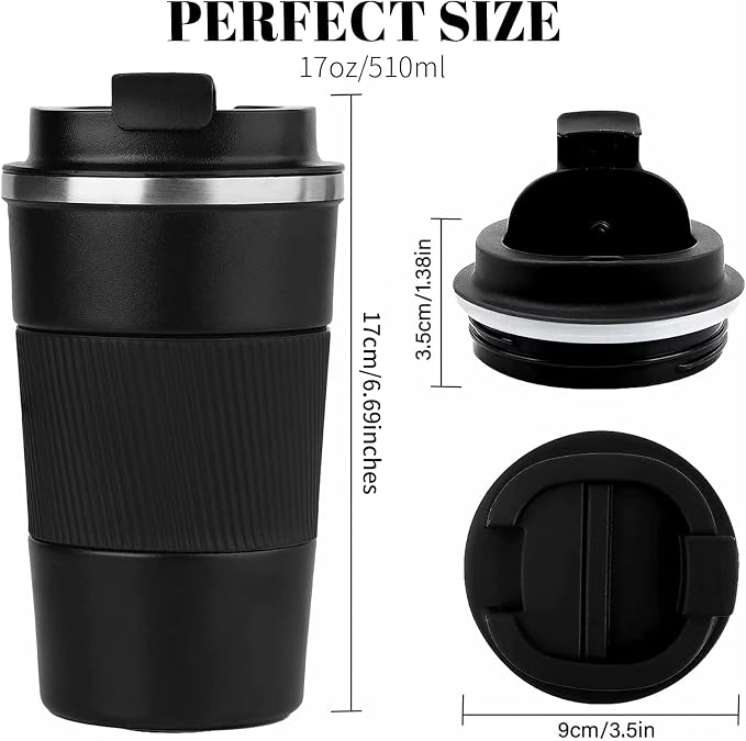 Insulated Travel Coffee Mug, Stainless Steel Coffee Cup with Leakproof Lid | Double-wall insulation keeps drinks hot or cold for hours, with a leakproof lid and portable stainless steel design - Image 3