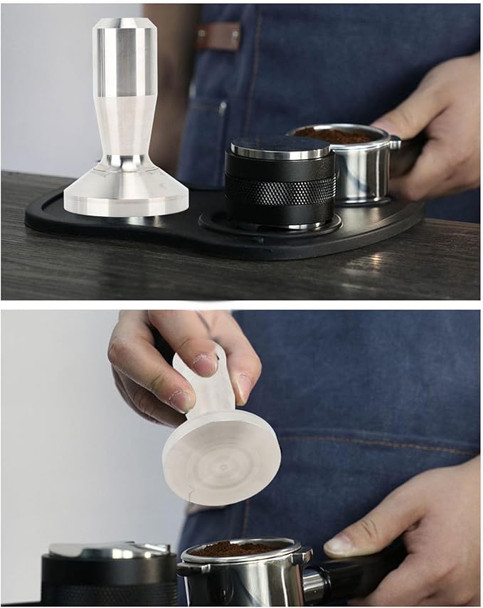 58mm Espresso Tamper, Professional Stainless Steel Coffee Press Tool with Ergonomic Handle for Barista and Home Use