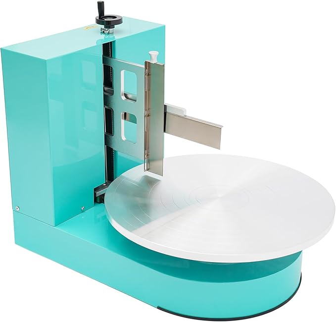 Cake Icing Machine 200W Auto Cream Spreading Machine w/Scraper & LCD Display, Professional Cake Decorating Machine Frosting Turntable for 4-16 Inch Cakes, 7.87" Height Adjustable of Spatula (Green)