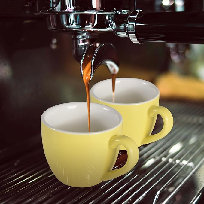 homEdge Mini Porcelain Espresso Cup, 3 Ounces / 90 ml Tiny Coffee Mugs Demitasse for Espresso, Tea- Yellow