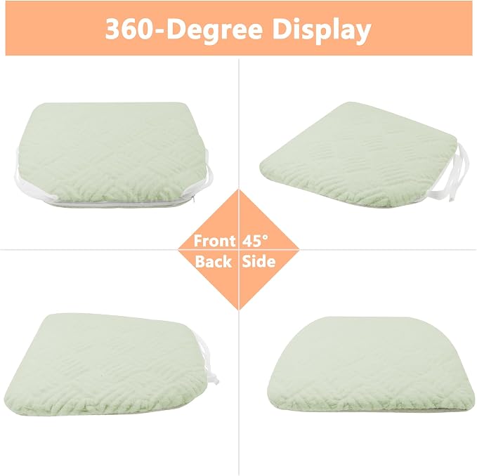 Plush Chair Cushion, Oval Chair Cushion Pad,Ultra Soft Nonslip Seat Pad,Comfortable Chair Cushion Cover,2PCS Memory Foam Chair Seat Cushion for Home Office Kitchen Dining Chairs Mint Green - Image 5
