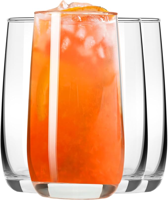 PARACITY Highball Glasses Set of 4, Drinking Glasses 12 Oz, Clear Glass Cups, Tall Tumbler Water Glasses, Glassware Set for Cocktail, Coffee, Mojitos | Clear cups for water, cocktails, coffee, and mojitos; versatile glassware for home dining, parties, ... by PARACITY