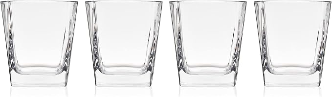 TRUE Square Rocks Glass, Old Fashioned Whiskey Glasses, Superb Drinking Cups for Cocktail Party, Home Bar, Bartender Accessories, Set of 4, 10 oz - Image 9