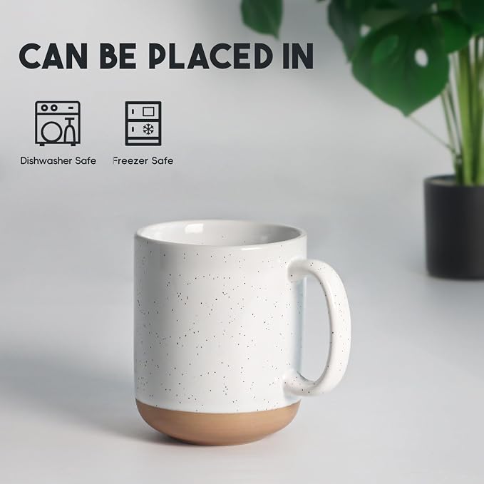 harebe 20 OZ Large Coffee Mug, Ceramic Tea Cup for Office and Home, Big Capacity with Handle, Microwave & Dishwasher Safe Cups for Men Women Mug Lovers, White - Image 3