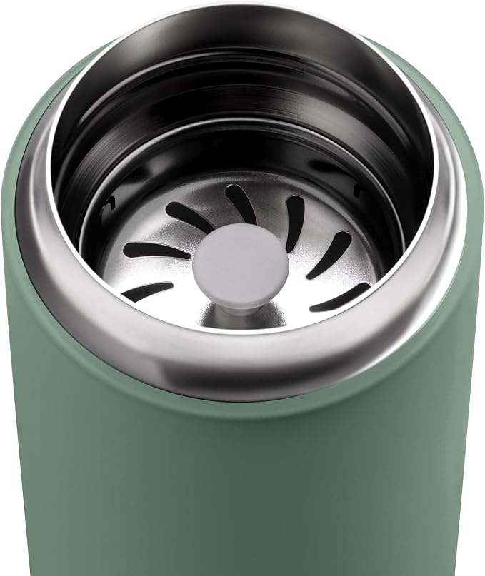 Fellow Carter Move Ceramic Lined Travel Coffee Mug 16 oz - Leak-Proof Lid | No Metallic Taste, Dishwasher Safe, Hot 12Hr Cold 24Hr, Stainless Steel Tumbler, BPA-Free, Fits Cup Holders, Smoke Green - Image 5